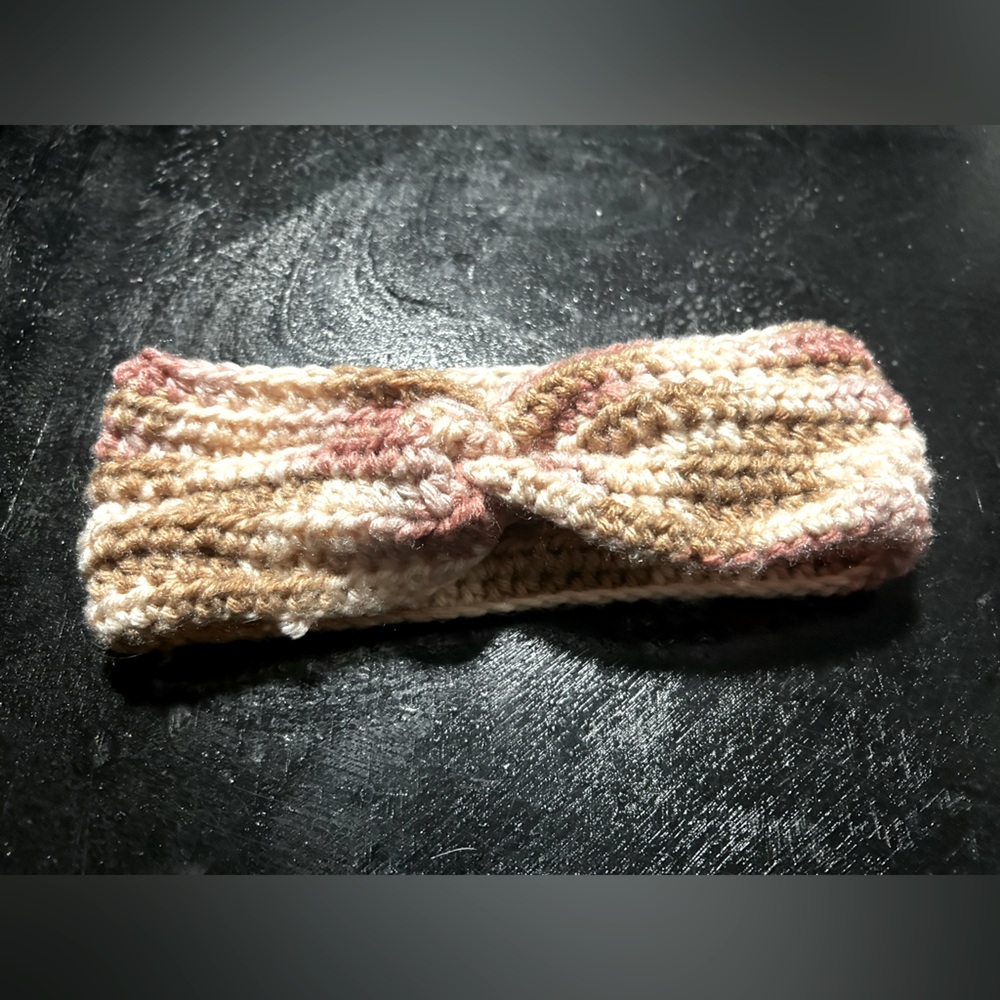 Pink, Brown, & white headband